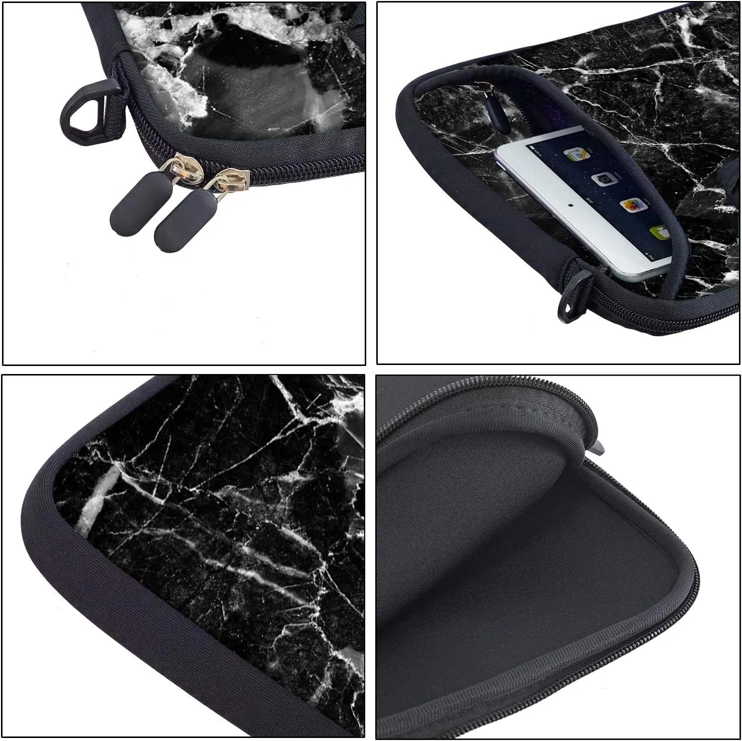 RICHEN 17 inch Laptop Shoulder Bag Carrying Case with Handle Fits 15.6/16/17/17.3/17.4 inch Laptop Notebook (16-17.3 inch, Black Marble)