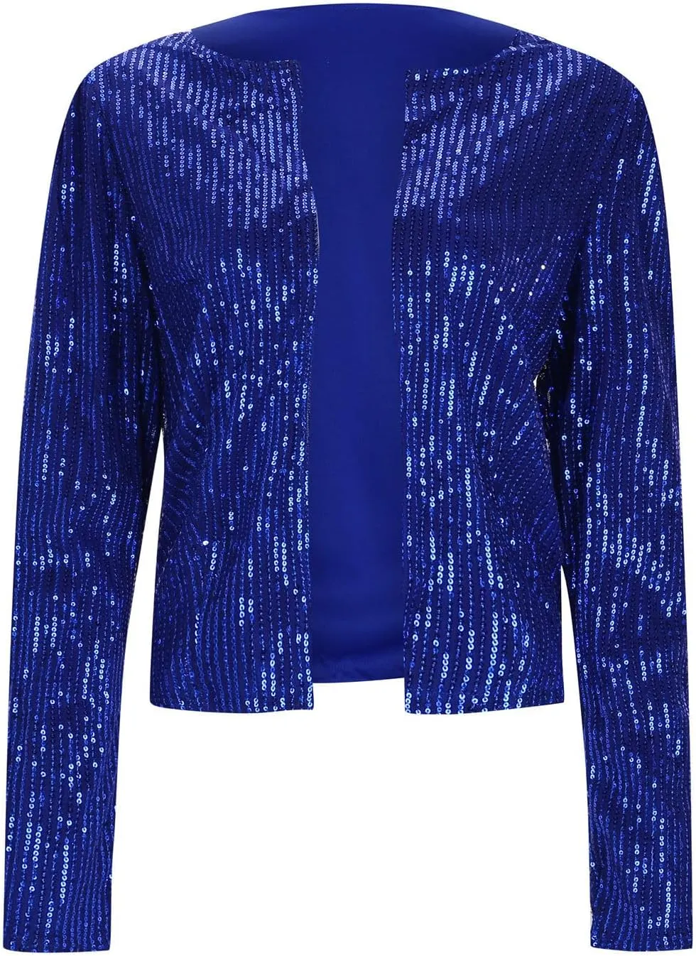 Round Neck Long Sleeve Solid Color Cardigan Casual Versatile Sequin Jacket Wool Trench Coat Women plus Size