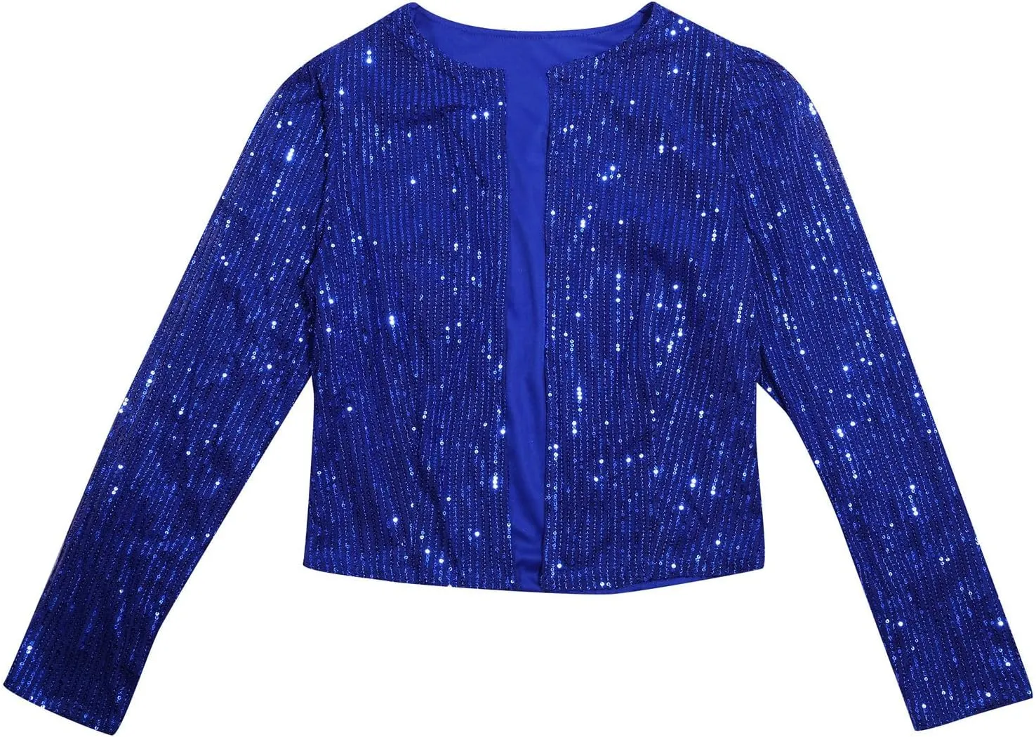 Round Neck Long Sleeve Solid Color Cardigan Casual Versatile Sequin Jacket Wool Trench Coat Women plus Size