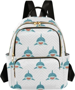 Sharks Small Backpack Purse for Women Travel Diaper Bag Daypack Backpacks for Vacation Shopping