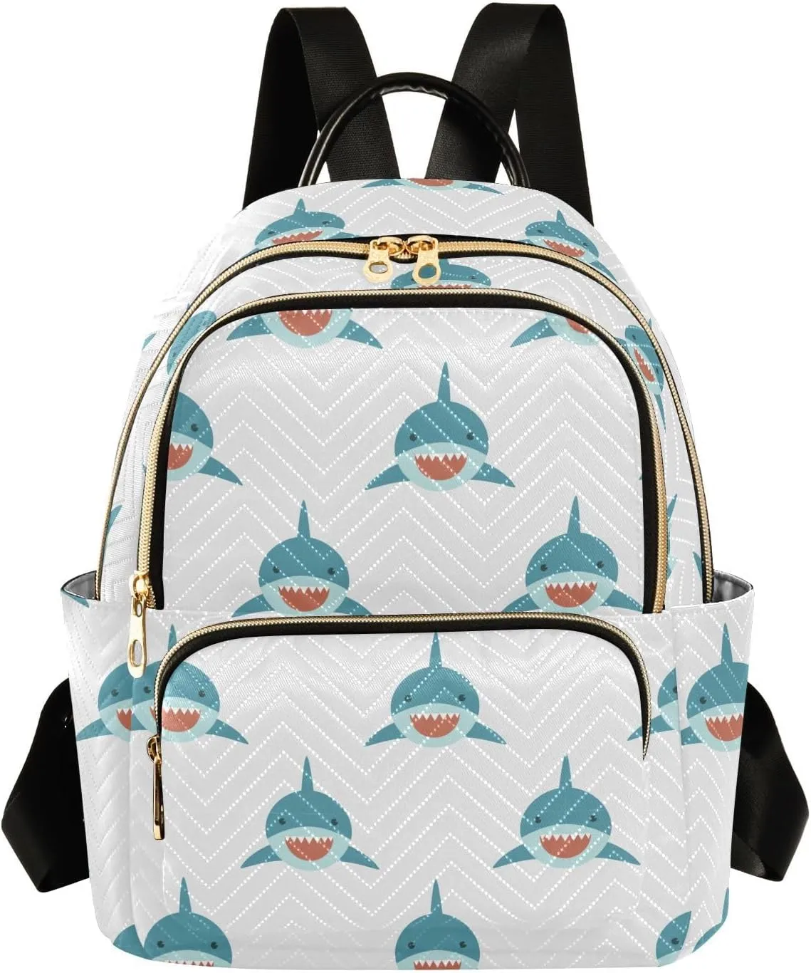 Sharks Small Backpack Purse for Women Travel Diaper Bag Daypack Backpacks for Vacation Shopping