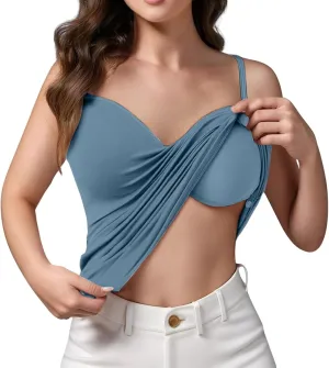 Shelf Bra Tank Tops for Women Soft Comfort No Underwire Tummy Control Bra Camisole Sleeveless Cotton Yoga Padded Cami