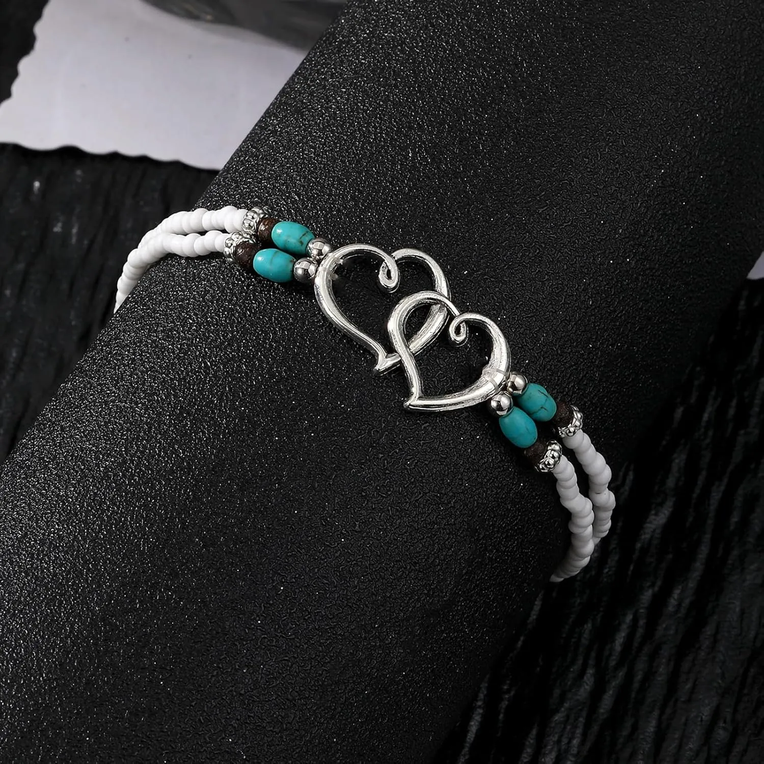 Shell Ankle Bracelet Set for Women, Gold Boho Bead Adjustable Anklet, Hawaiian Beach Seashell Pearl Heart Starfish Conch Foot Jewelry Gifts