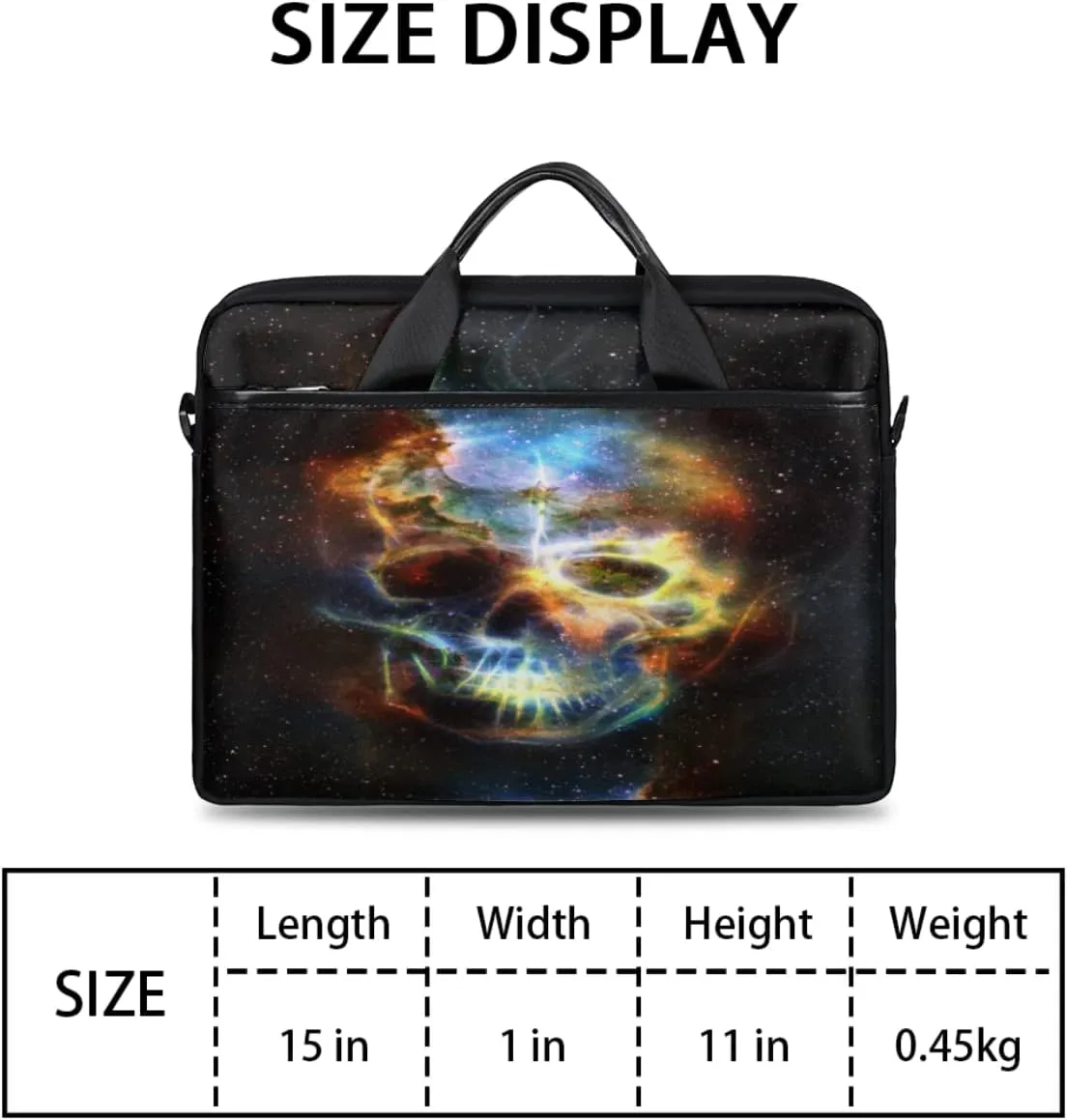 Skeleton Hand With Ring White Black Laptop Shoulder Messenger Bag Waterproof Laptop Briefcase with Padded Strap