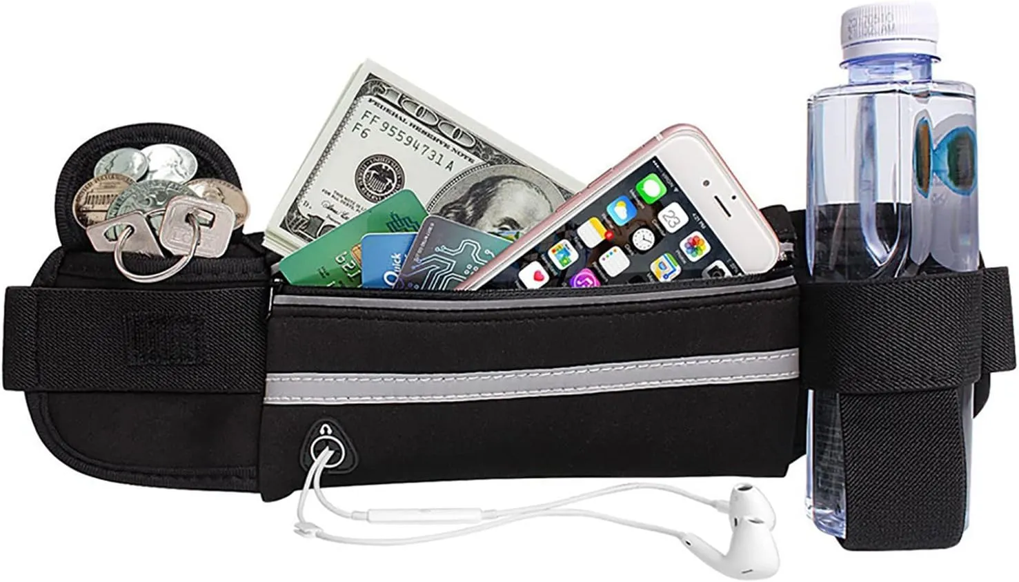 Slim Running Belt, Waterproof Fanny Pack for Men,Phone Holder for Running,Reflective Waist Bag for Men,Runners Belt Pouch,Money Belt,Waist Pack Bag for Workout Travel Running Camping