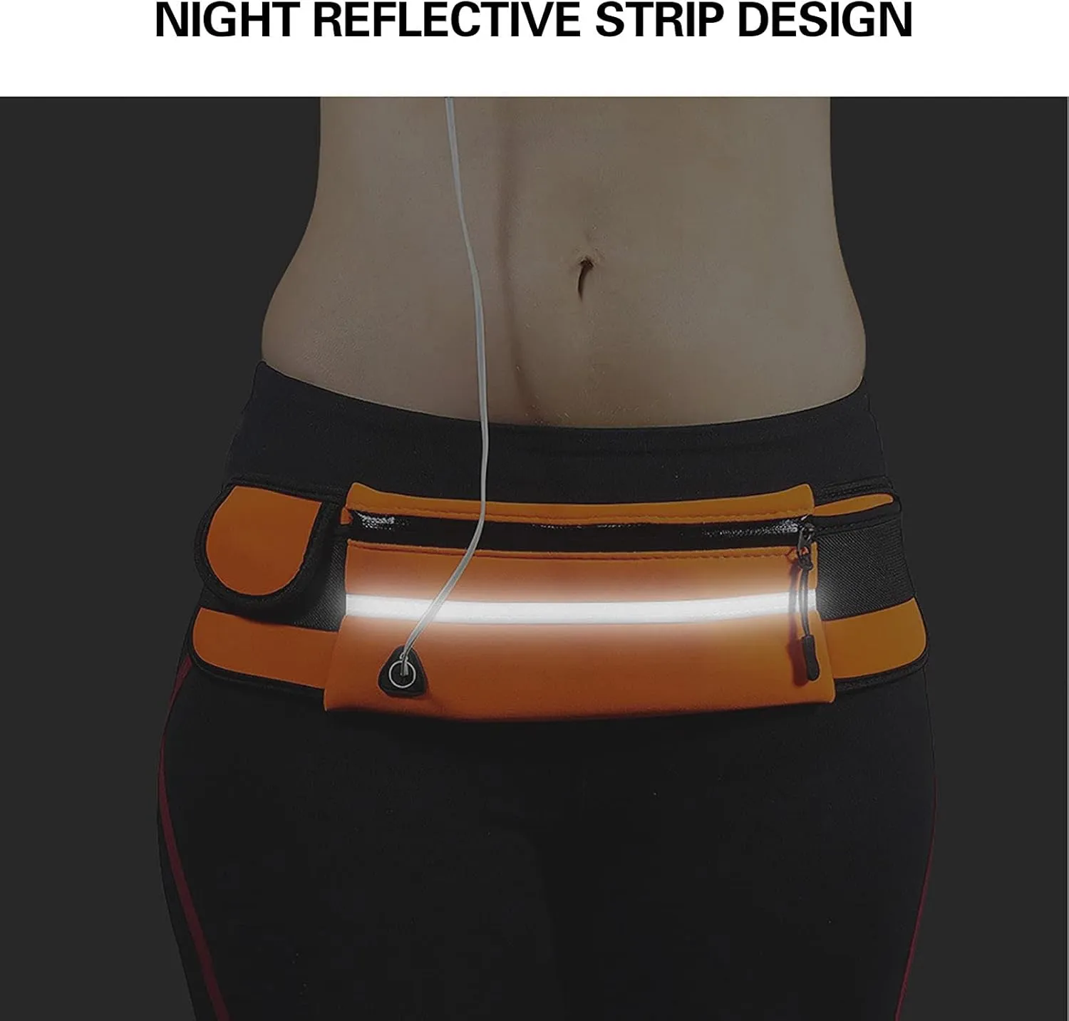 Slim Running Belt, Waterproof Fanny Pack for Men,Phone Holder for Running,Reflective Waist Bag for Men,Runners Belt Pouch,Money Belt,Waist Pack Bag for Workout Travel Running Camping