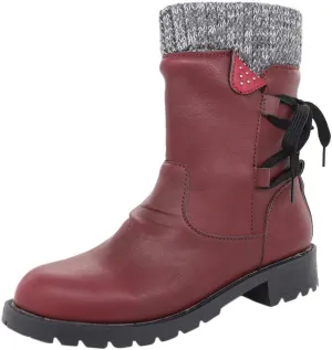 Slip on Winter Boots for Women Tall Womens Tall Waterproof Rubber Boots R Warm for Snow Women's Leather Winter Boots White Snow Boots Waterproof Calf Botas De Invierno Para Mujeres Bajitas