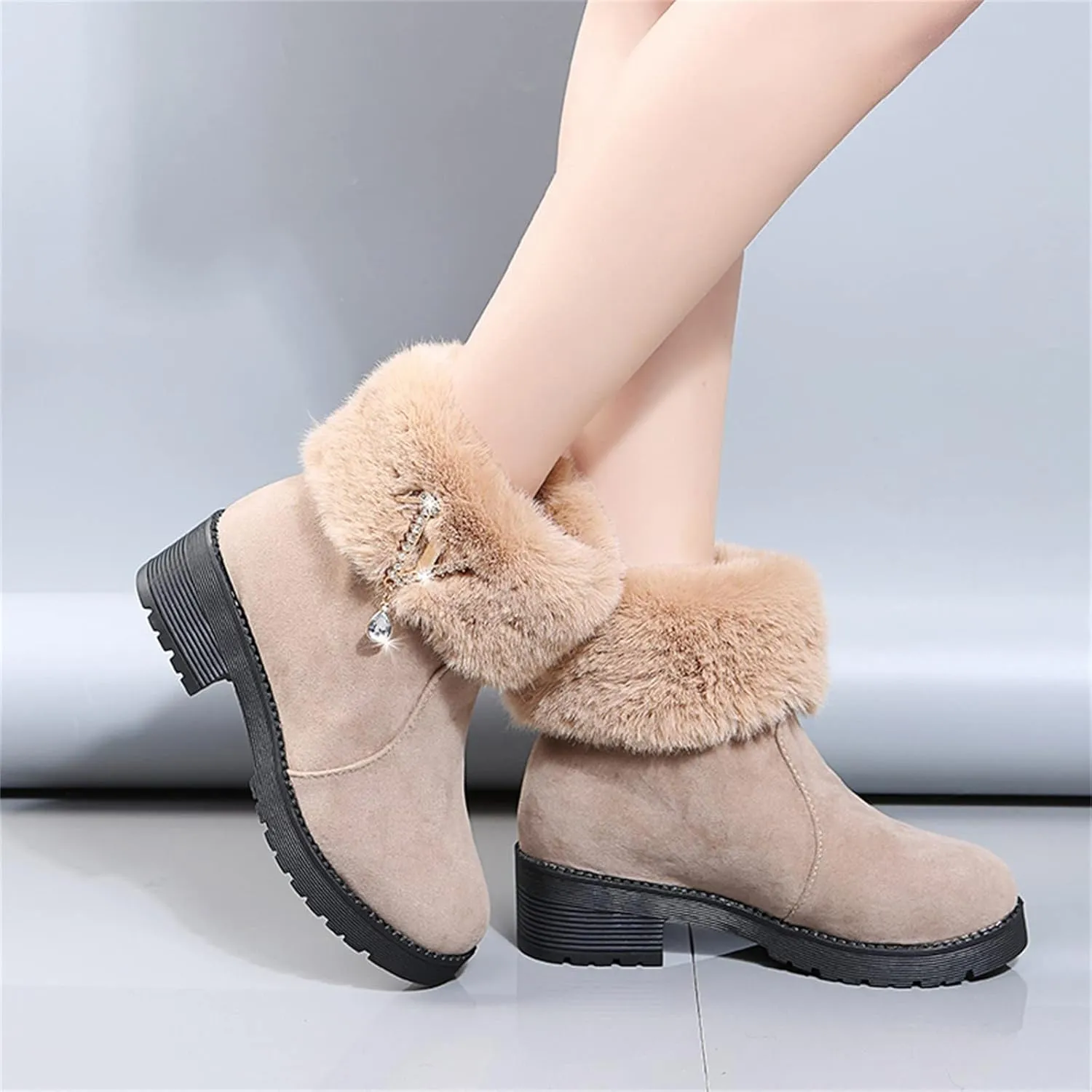 Slip on Winter Boots for Women Waterproof Womens Snow Boots Size 6.5 Wide Womens Size 10 1/2 Wide Winter Boots Winter Womens Boots Size 10 Womens Insulated Waterproof Boots Hunting