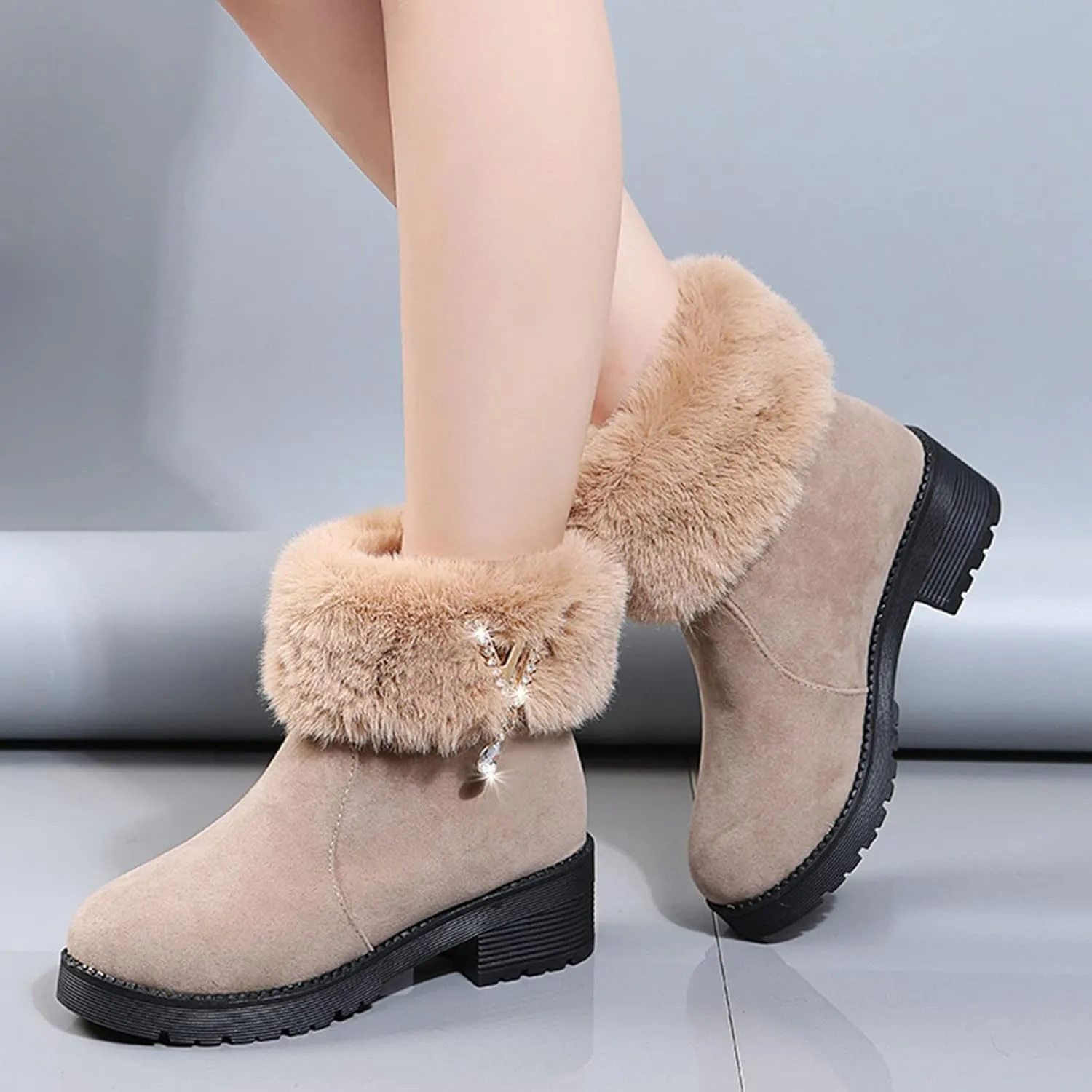 Slip on Winter Boots for Women Waterproof Womens Snow Boots Size 6.5 Wide Womens Size 10 1/2 Wide Winter Boots Winter Womens Boots Size 10 Womens Insulated Waterproof Boots Hunting