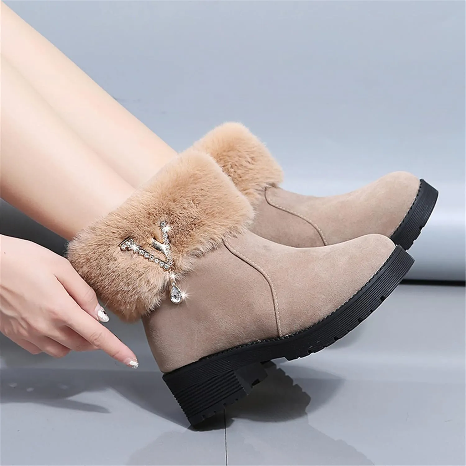 Slip on Winter Boots for Women Waterproof Womens Snow Boots Size 6.5 Wide Womens Size 10 1/2 Wide Winter Boots Winter Womens Boots Size 10 Womens Insulated Waterproof Boots Hunting