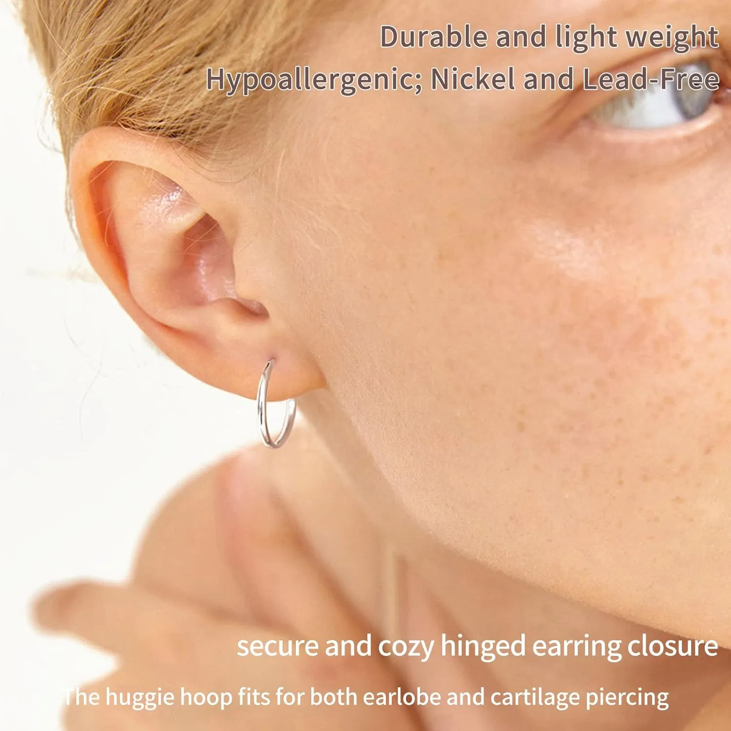 Small Gold Huggie Hoop Earrings Set for Women 14K Real Gold Plated Hypoallergenic Silver Lightweight Earrings for women Everyday Earrings for Cartilage Piercings Jewelry