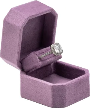 Small Velvet Single Ring Box for Engagement Proposal Wedding,Jewelry Ring Gift Box Jewelry Packaging Box (Purple)