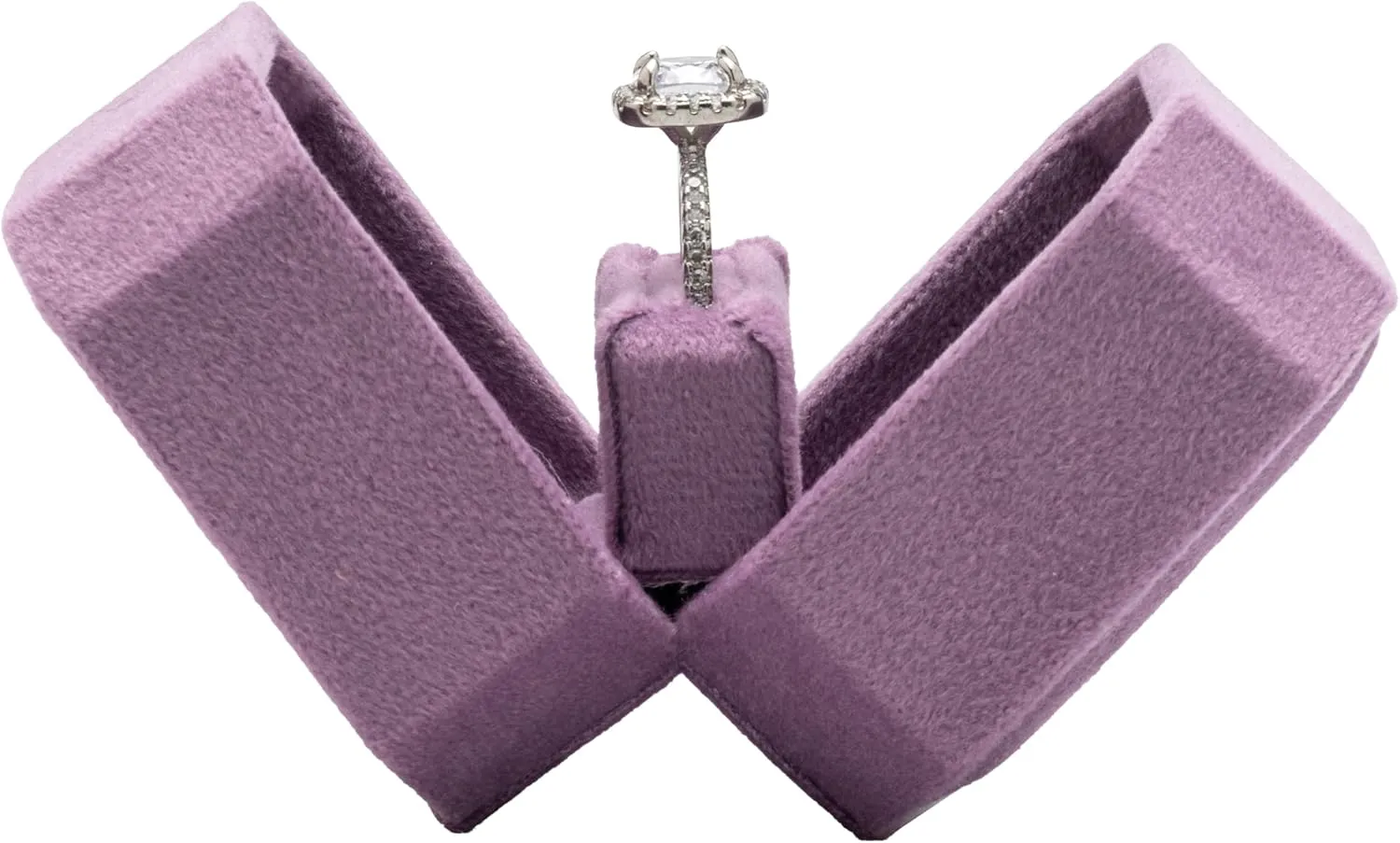 Small Velvet Single Ring Box for Engagement Proposal Wedding,Jewelry Ring Gift Box Jewelry Packaging Box (Purple)