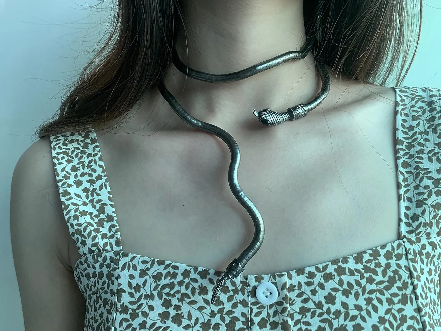 Snake Jewelry for Women Men Goth Punk Flexible Snake Choker Necklace Adjustable Medusa Necklace Hollween Jewelry