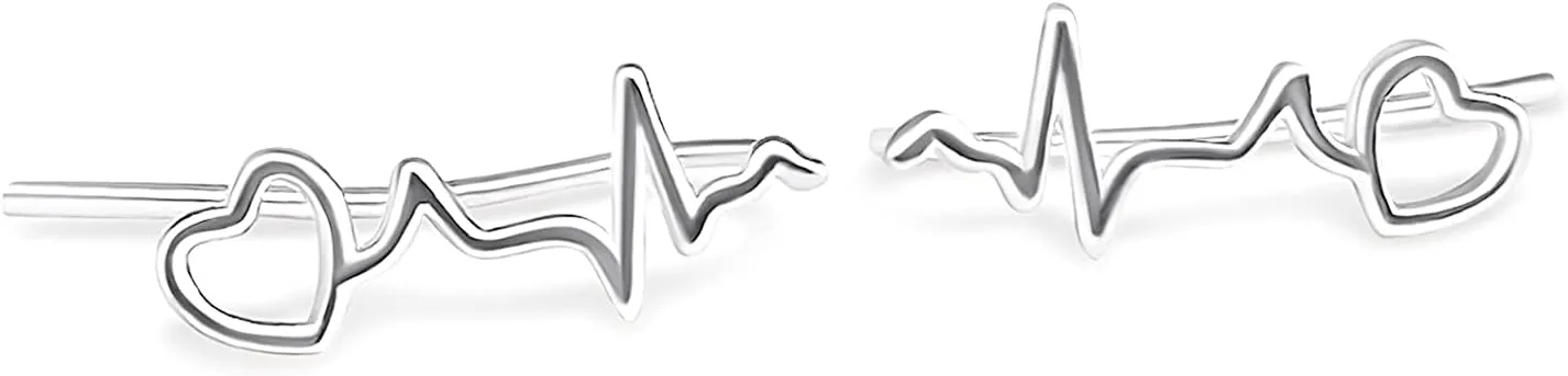 Sterling Silver Heartbeat Earrings, Nurse gift, nurse earrings, doctor gift, nurse gift, medical jewelry, nurse jewelry