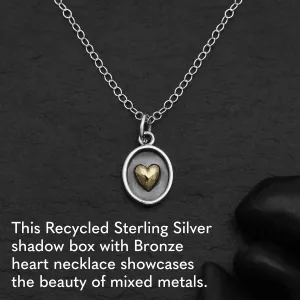 Sterling Silver Necklace - Bronze Necklace, Silver Jewelry For Women, Dainty Jewelry for Women, Mixed Metal, 18in