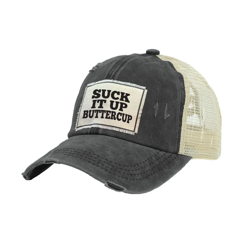 Suck It Up Buttercup - Vintage Distressed Trucker Adult Hat