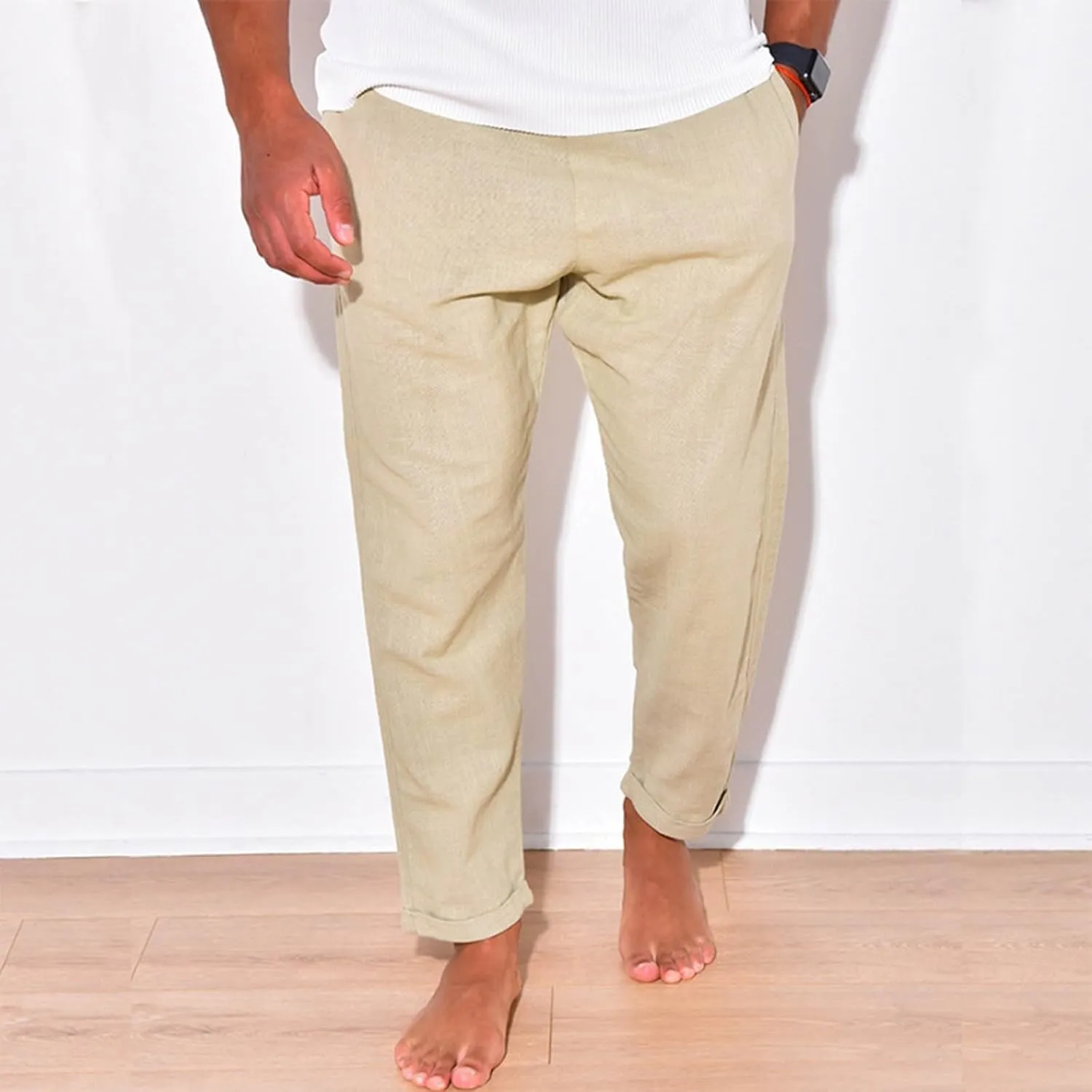 Summer Men's Cotton and Linen Thin Casual Sports Pants 2025