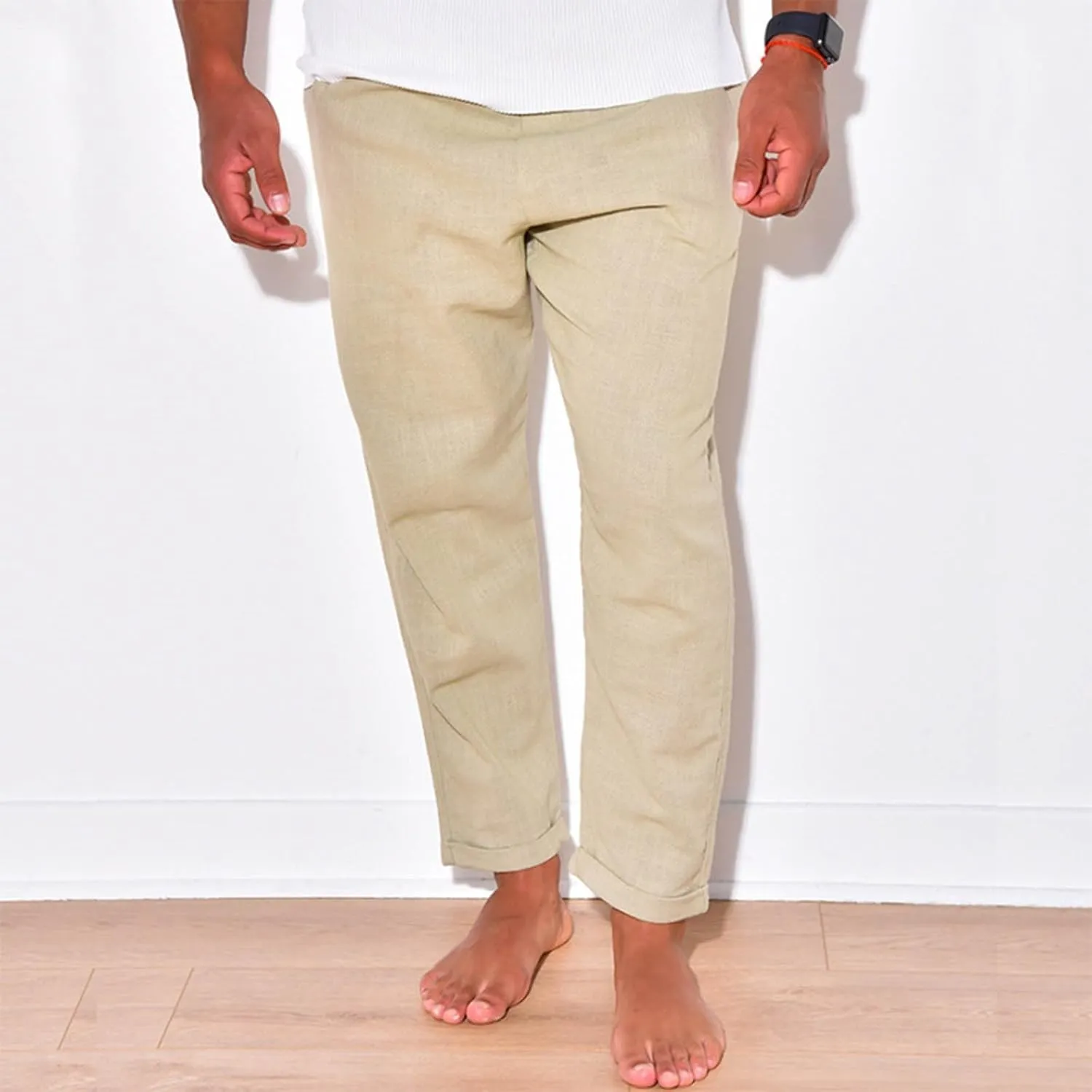 Summer Men's Cotton and Linen Thin Casual Sports Pants 2025