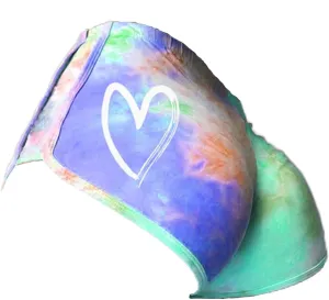 Summer Women's Workout Shorts Tie Dye Colorful Pattern Athletic Shorts Women Dolphin Shorts Yoga Pants