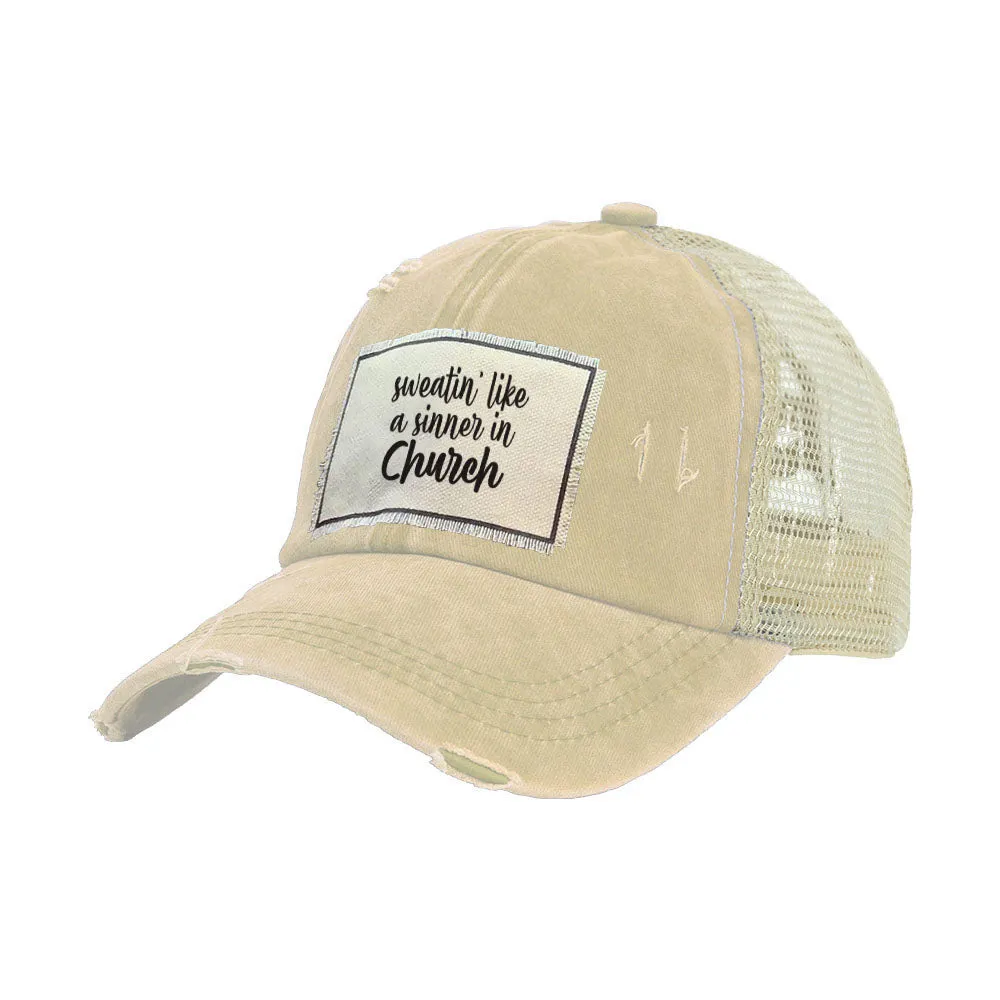 Sweatin' Like a Sinner - Vintage Distressed Trucker Adult Hat
