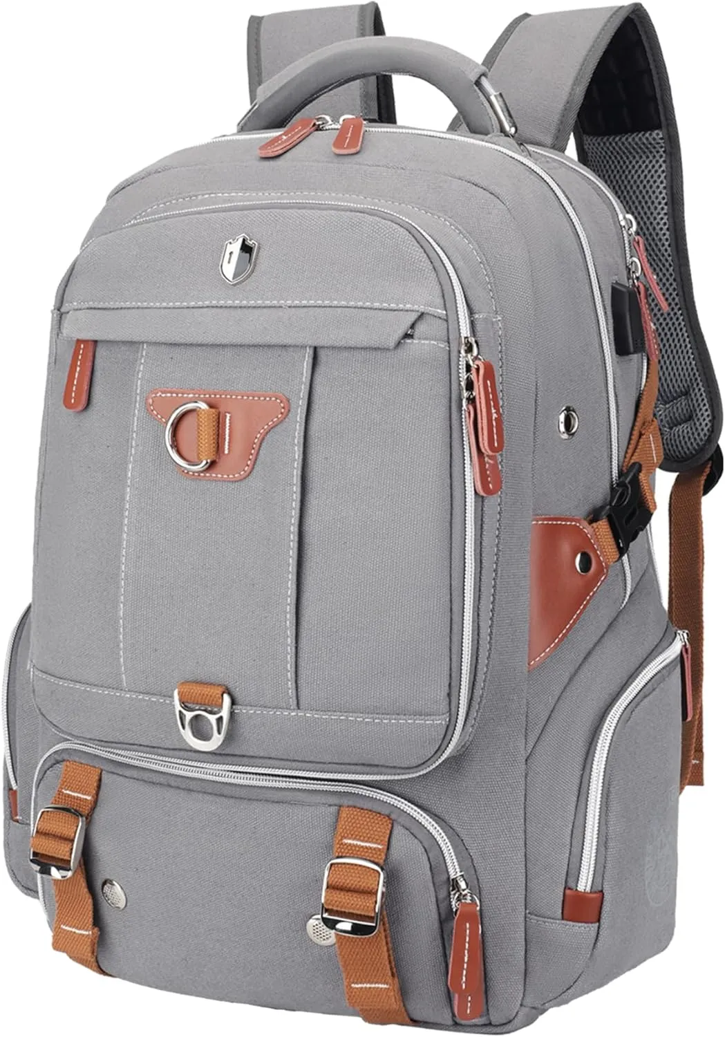 SWICKY Lightweight Travel Backpack for Men, Laptop Carry-On for Urban Adventures (Gray)