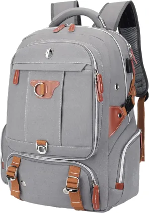SWICKY Lightweight Travel Backpack for Men, Laptop Carry-On for Urban Adventures (Gray)