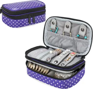 Teamoy Travel Jewelry Case,Small Jewelry Storage Organizer Bag for Womens Necklace, Earrings, Rings and Accessories