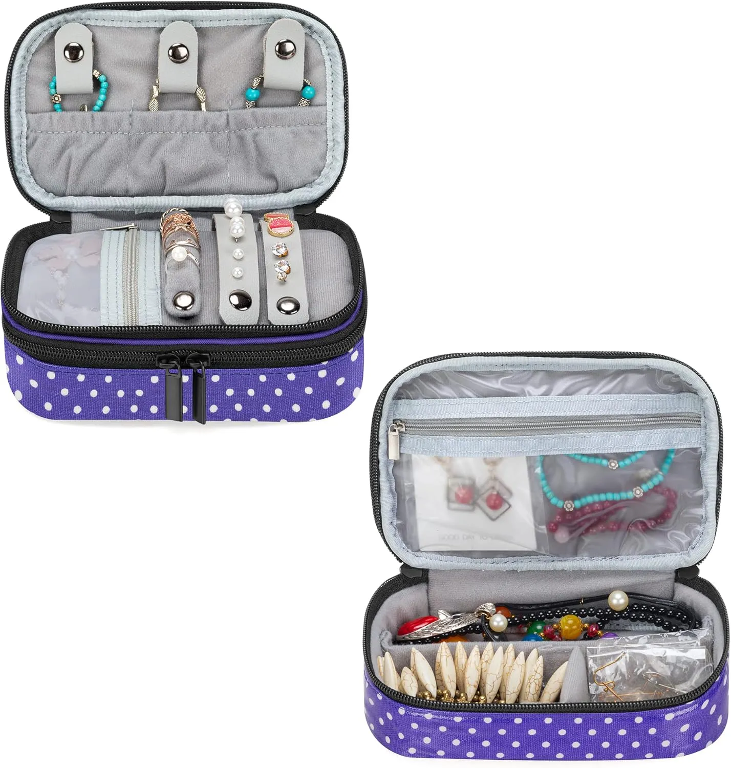 Teamoy Travel Jewelry Case,Small Jewelry Storage Organizer Bag for Womens Necklace, Earrings, Rings and Accessories