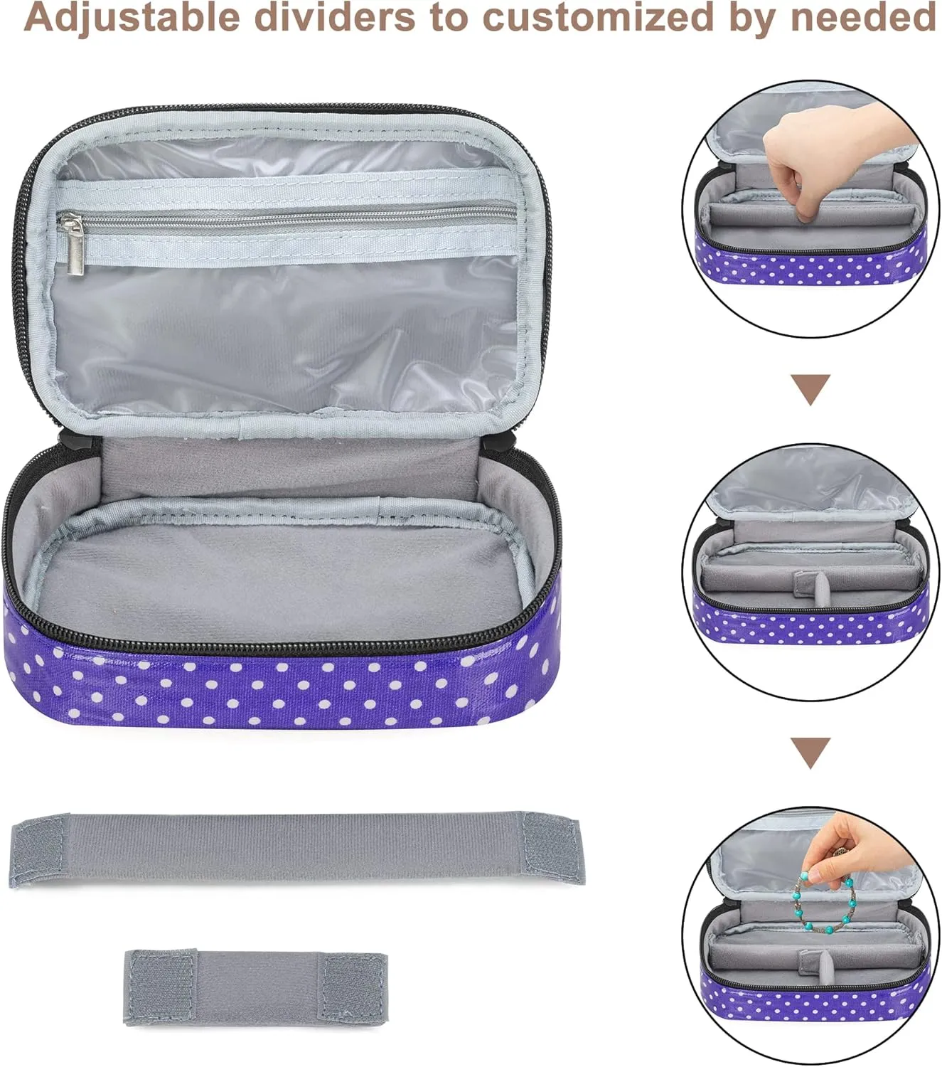 Teamoy Travel Jewelry Case,Small Jewelry Storage Organizer Bag for Womens Necklace, Earrings, Rings and Accessories