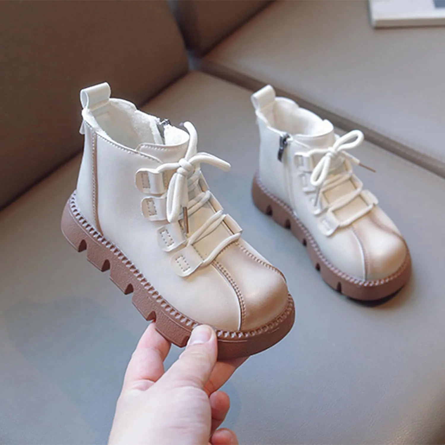 Toddler Shoes 4c Fashion Winter Children Boots For Boys And Girls Slip Thick Soles Flat Bottoms Boot Little Girls