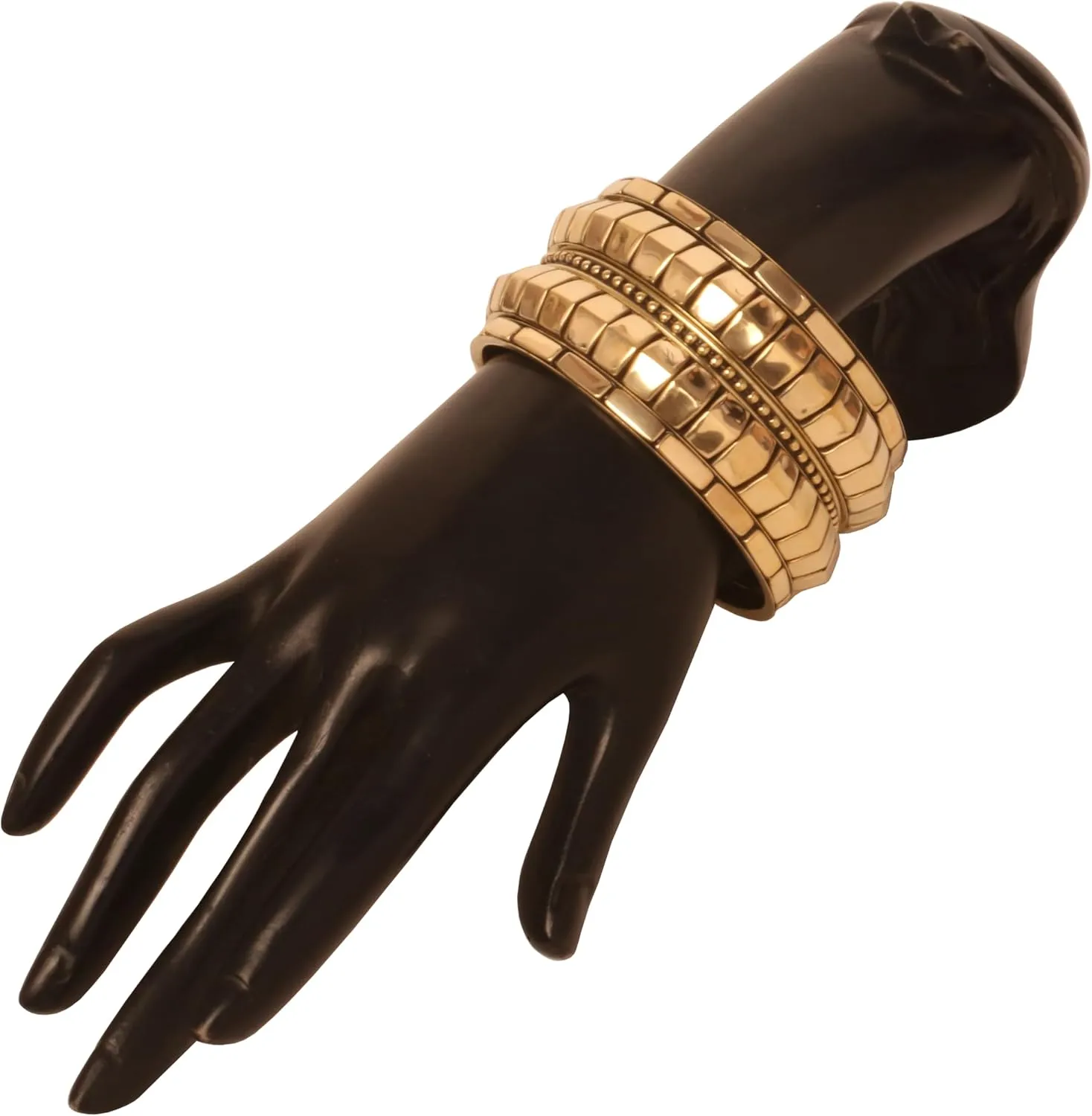 Touchstone Indian Bollywood Fashion Pretty Workmanship Zigzag Braided Mesh Work Peeled Hammered Assorted Patterns Gorgeous Bracelets Bangles In Gold Or White Tone For Women.