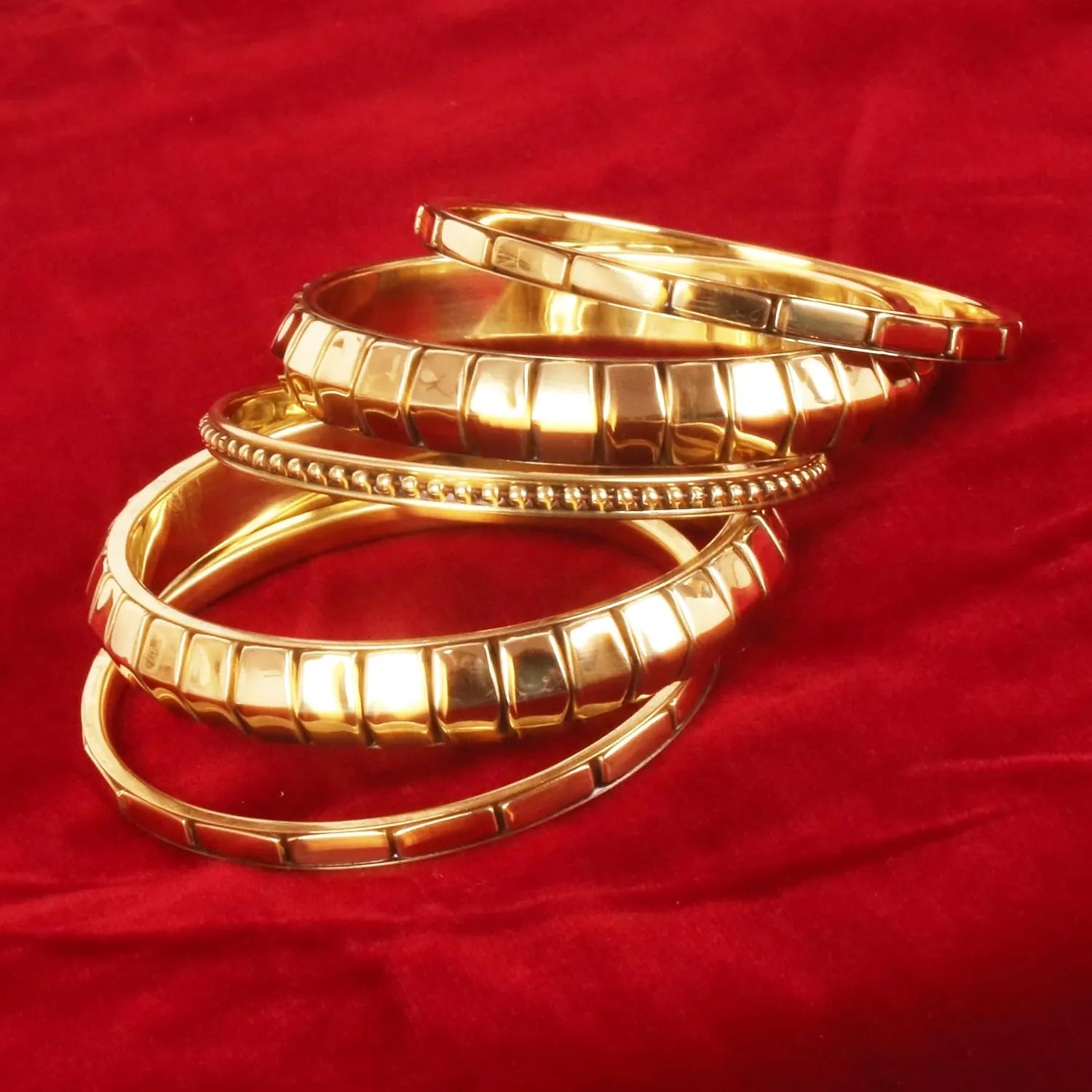 Touchstone Indian Bollywood Fashion Pretty Workmanship Zigzag Braided Mesh Work Peeled Hammered Assorted Patterns Gorgeous Bracelets Bangles In Gold Or White Tone For Women.