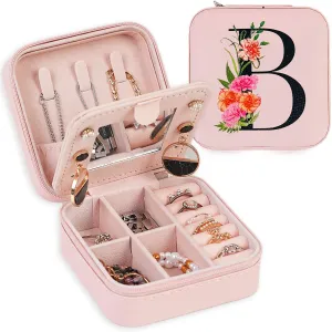Travel Jewelry Case Jewelry Box, Travel Essentials Accessories for Women, Ring Necklace Earring Jewelry Holder Organizer Box with Mirror, Gifts for Women Girl Mom Grandma Birthday Christmas