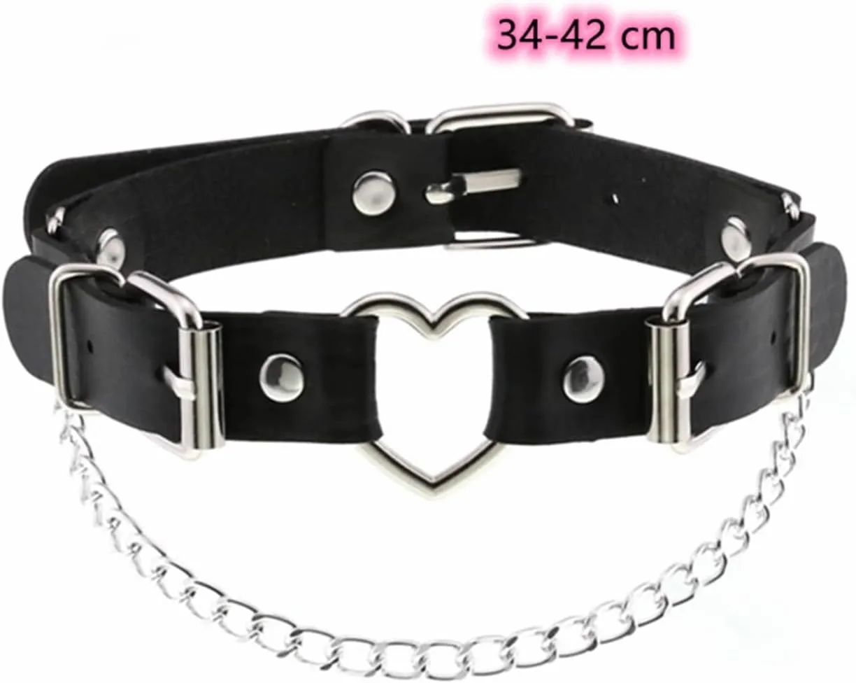 Unisex Leather Choker Gothic Jewelery Necklace Collar Women Punk Choker Necklaces Puck Accessories For Men Women Rock