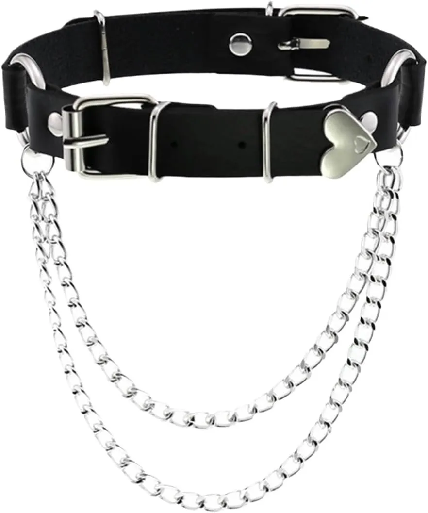 Unisex Leather Choker Gothic Jewelery Necklace Collar Women Punk Choker Necklaces Puck Accessories For Men Women Rock
