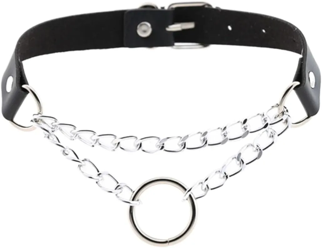 Unisex Leather Choker Gothic Jewelery Necklace Collar Women Punk Choker Necklaces Puck Accessories For Men Women Rock