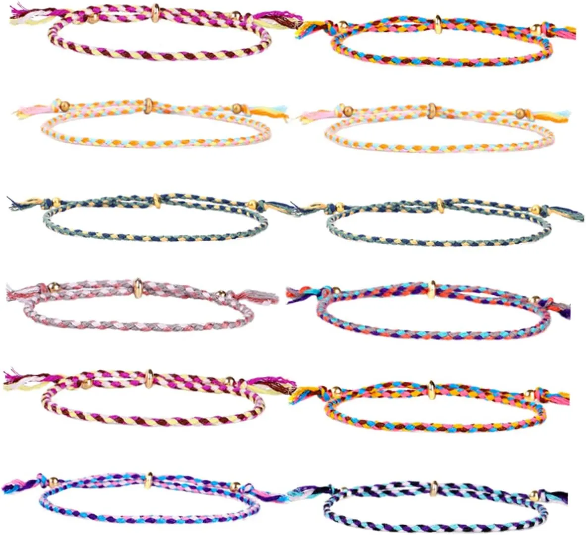 VALICLUD 12 Pcs Adjustable Style Bracelet for Men Women Unique Fashion Hand Chains Distinctive Design Friends Family