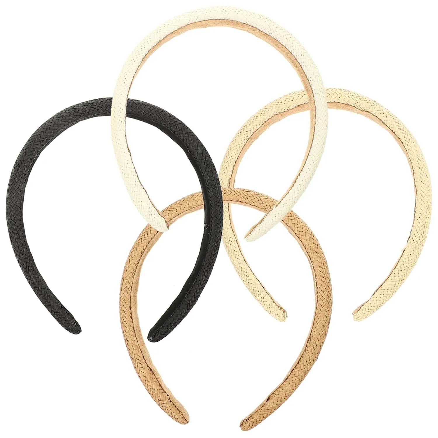 Vintage Hair Hoops 4pcs Delicate Woven Headband for Women Braided Hair Headbands for Parties