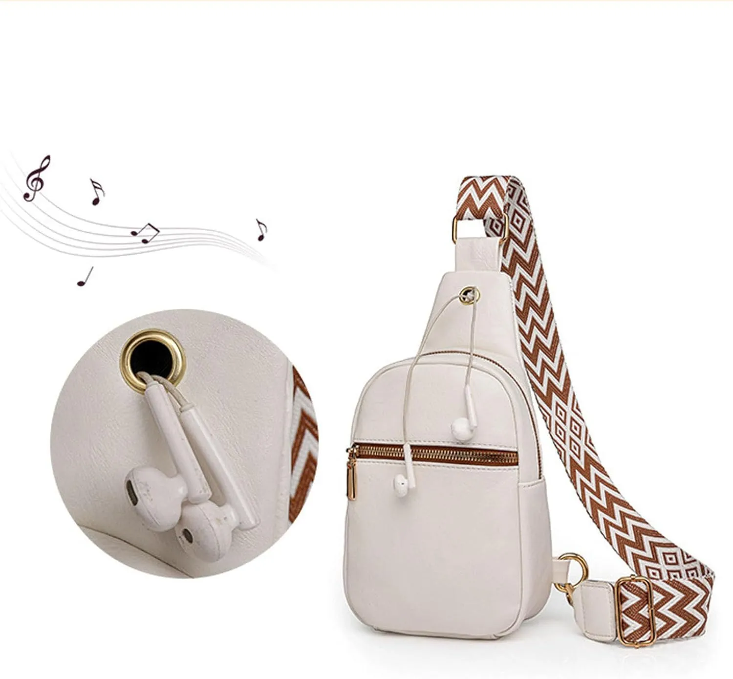 Waterproof Backpack for Men Women Multi Pocket Crossbody Purses Shoulder Handbags Waterproof Backpack(White)