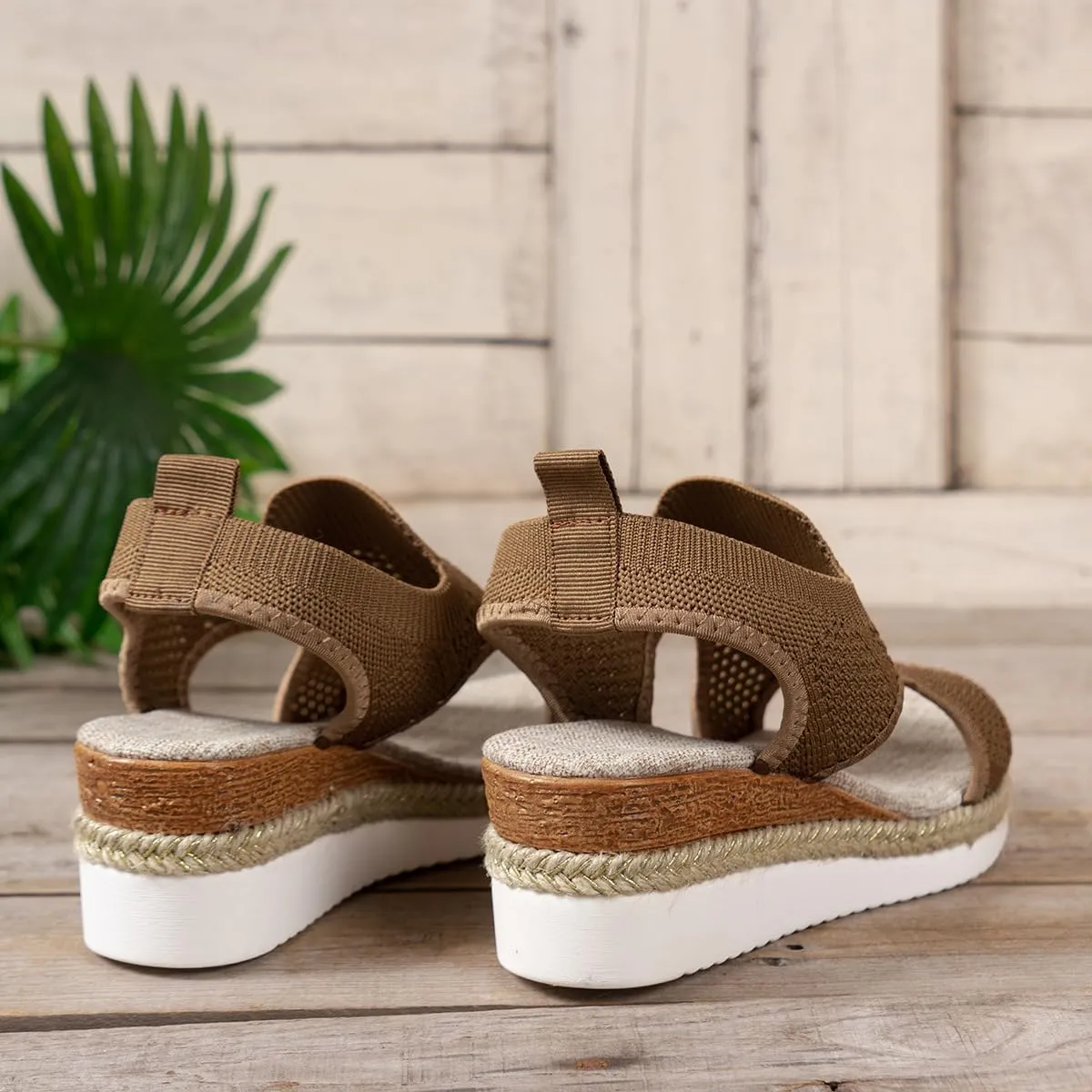 Wedge Sandals for Women Summer Orthopedic Sandals Fish Mouth Knit Mesh Open Toe Sandal, Ankle Strap Slip On Platform Shoes Casual Comfortable Platform Loafers