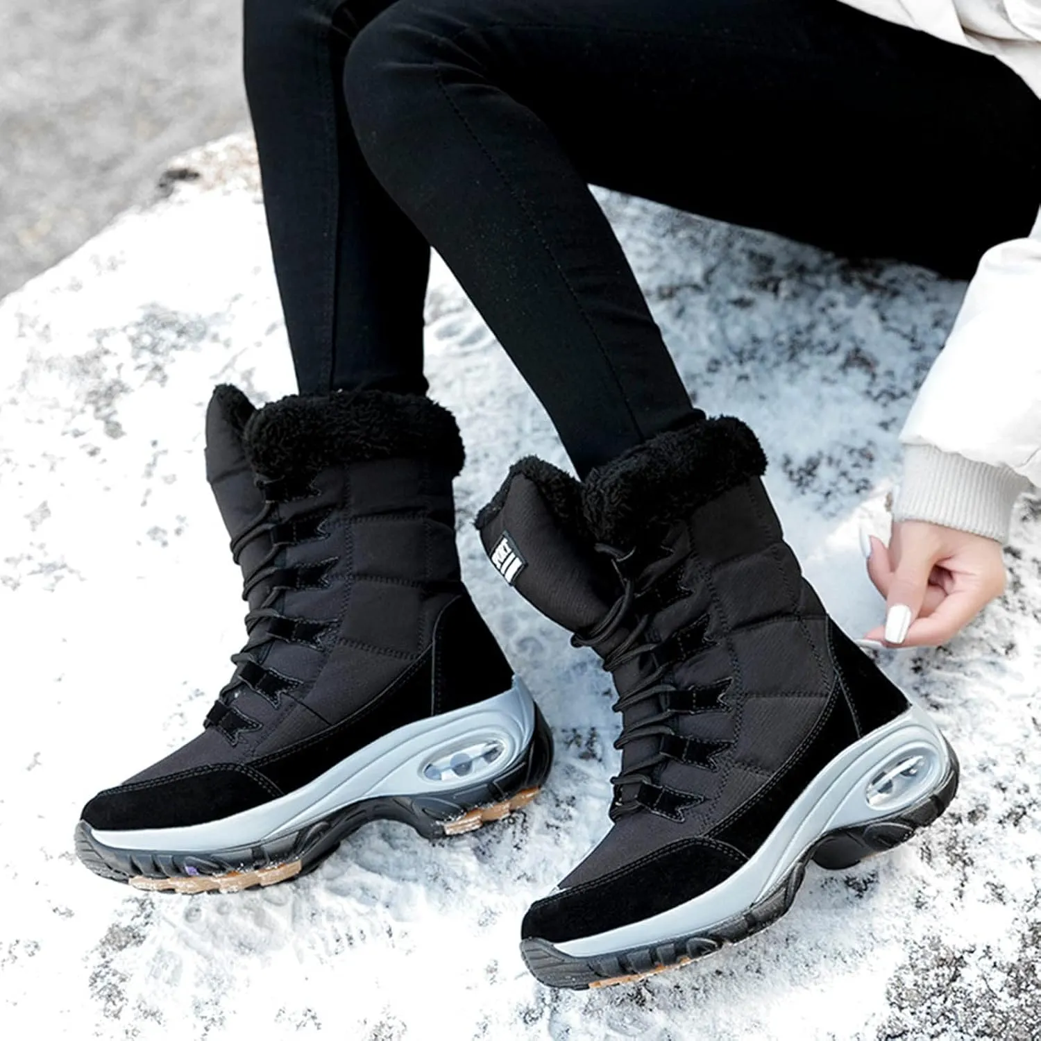 Winter Boots for Women Snow Boots for Women Padded Warm Shoes Outdoor Non-Slip Snow Boots Sneakers Casual Shoes
