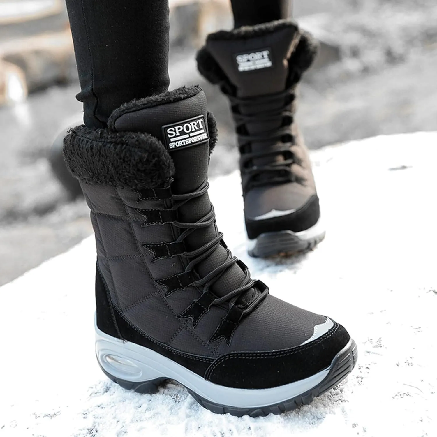 Winter Boots for Women Snow Boots for Women Padded Warm Shoes Outdoor Non-Slip Snow Boots Sneakers Casual Shoes