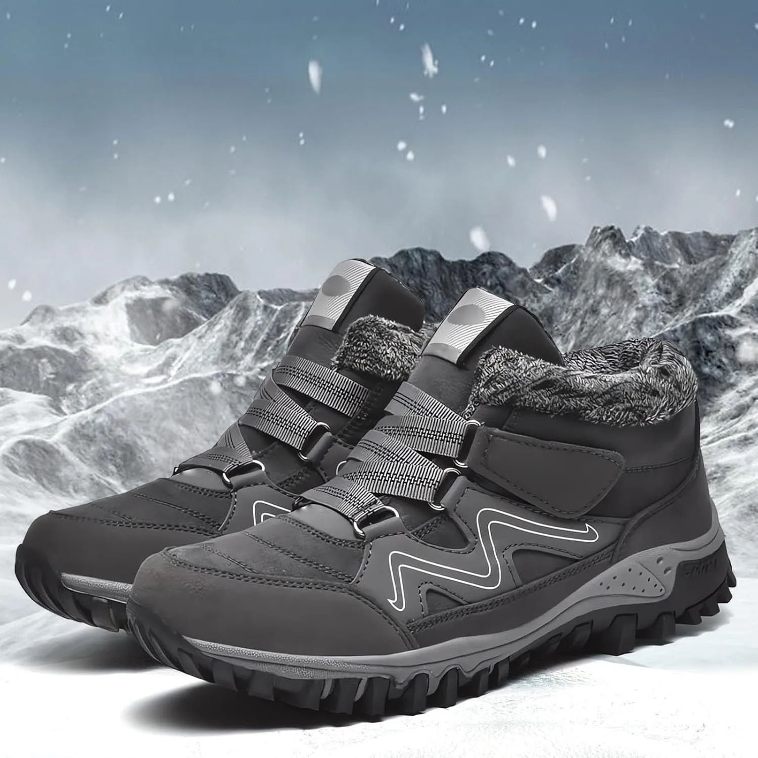 Winter Boots for Women Waterproof Snow Non Slip Slip on Womens Winter Boots Wide Feet Warm Winter Boots Women Knee High Mid Calf Winter Boots for Women Black Zapatos De Botas Para Nieve Para Mujer