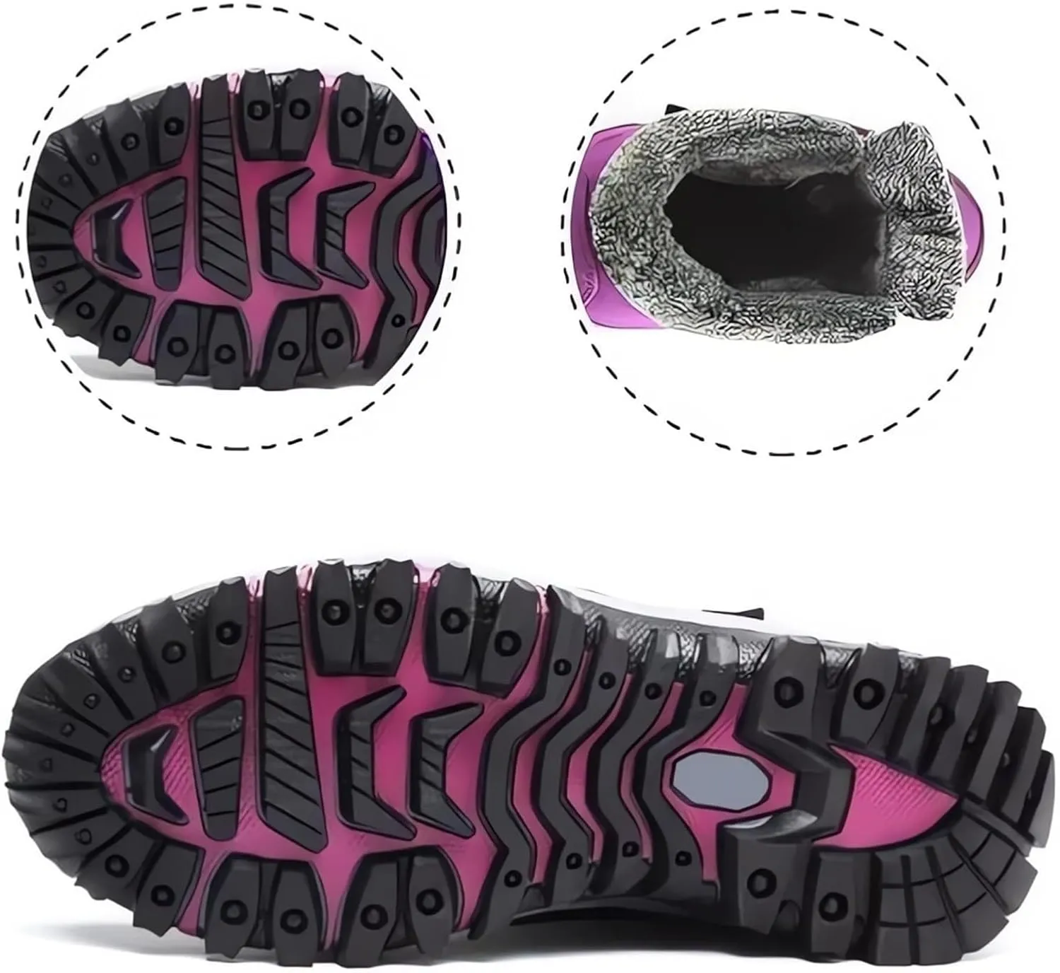 Winter Boots for Women Waterproof Snow Non Slip Slip on Womens Winter Boots Wide Feet Warm Winter Boots Women Knee High Mid Calf Winter Boots for Women Black Zapatos De Botas Para Nieve Para Mujer