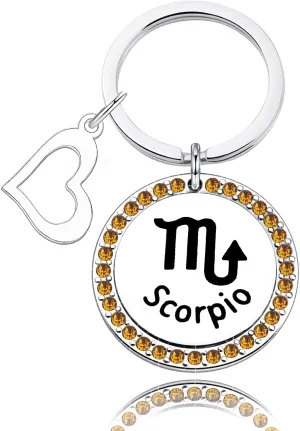 WKXZMTR 12 Constellations Keychain Constellation Jewelry Zodiac Sign Gift Astrology Jewelry Birthday Gift for Women Girls