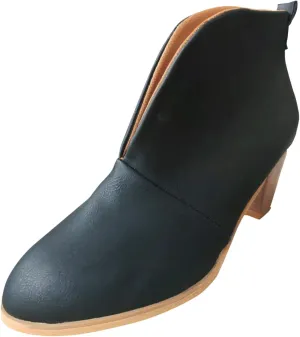 Women Black Pu Chunky Heel Ankle Boots White Mountain Ankle Boots for Women Black Ankle Boots for Women Size 8 Wide Width Shoes for Women Sandals Vintage Ankle Boots Men