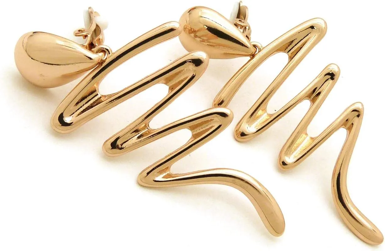 Women Oversize Geometric, Tear Drop, Hammered Statement Metal Clip on Earring Many Styles