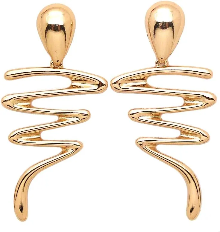 Women Oversize Geometric, Tear Drop, Hammered Statement Metal Clip on Earring Many Styles