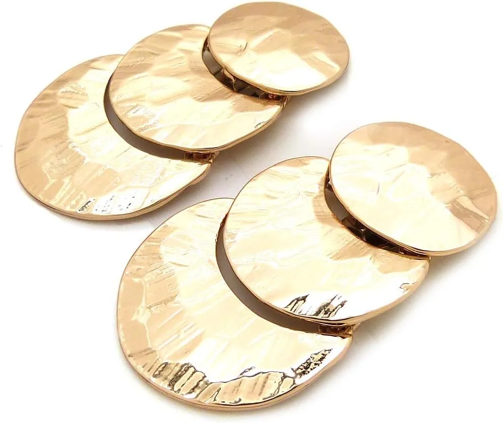 Women Oversize Geometric, Tear Drop, Hammered Statement Metal Clip on Earring Many Styles